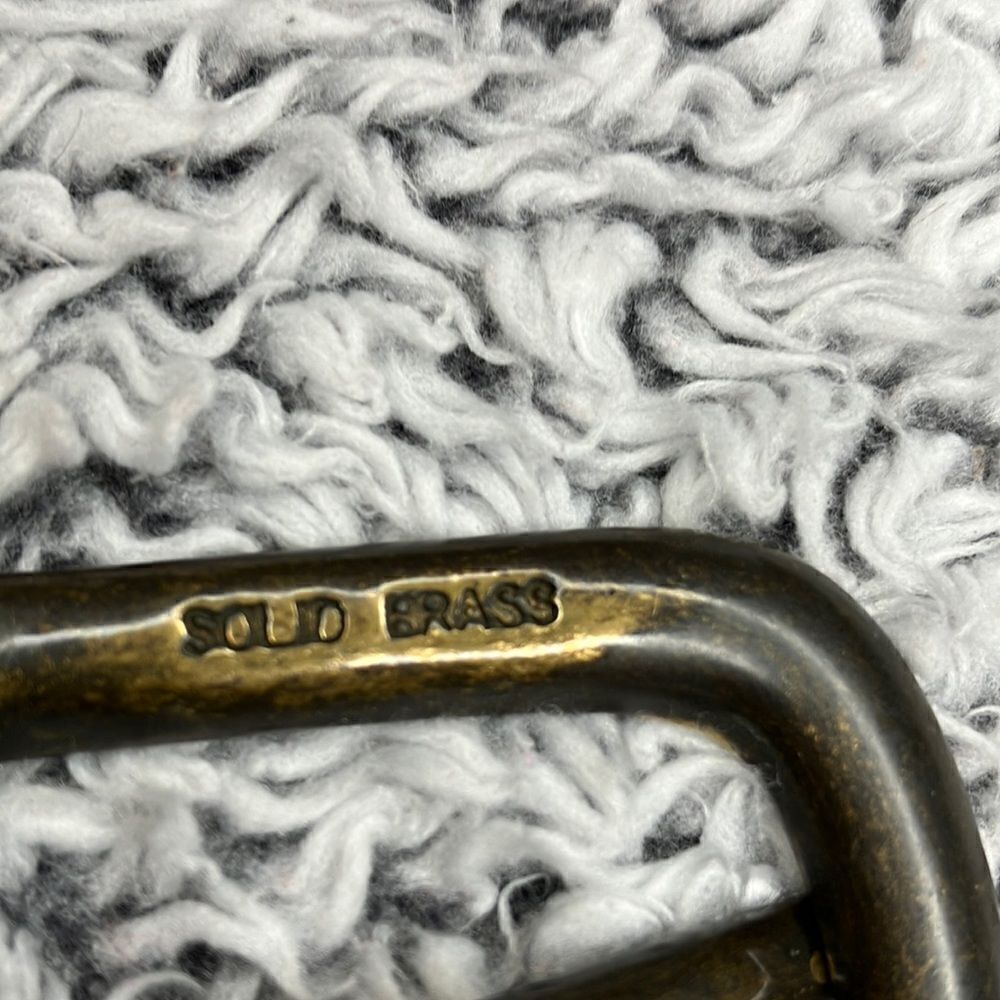 Beautiful Lg Solid Brass Western Leather Belt - Picture 3 of 4